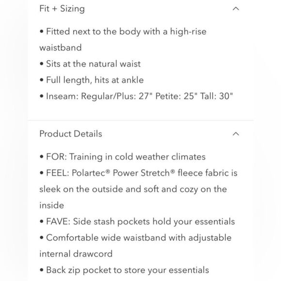 NWOT Athleta Altitude Stash Tight in Polartec Spice Powerstretch Cabernet Sz S - Picture 9 of 9